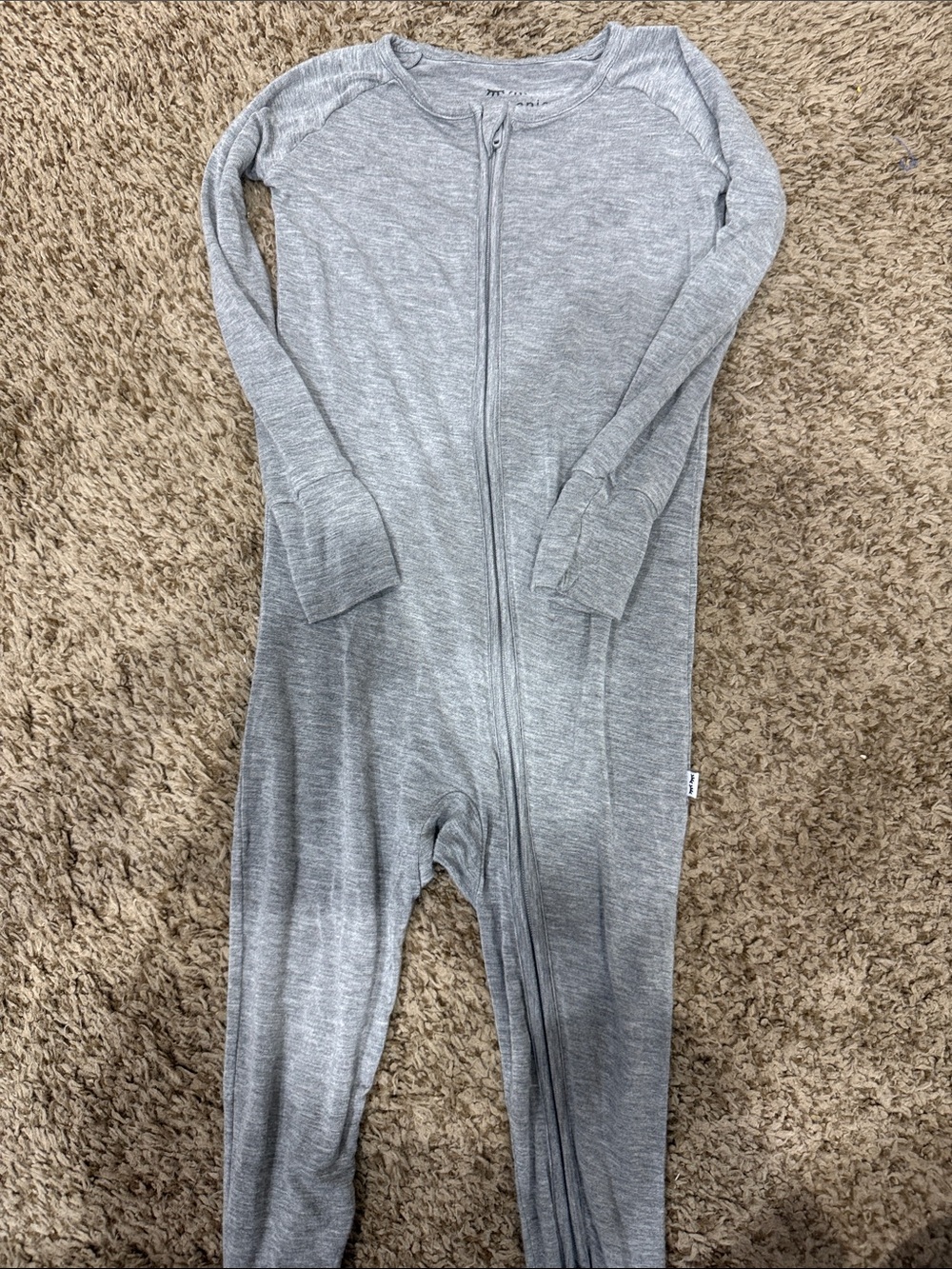 Little Sleepies Grey Zippered Footed One-Piece